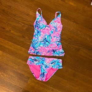 Delores Tankini Top and Lagoon Sarong Hipster Bikini Bottom size 0 Lilly